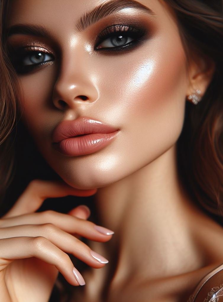 Date night with a touch of sunshine! Bronze smokey eyes with peachy lips offer a touch of warmth and playfulness to your smokey eye look, perfect for a romantic evening.