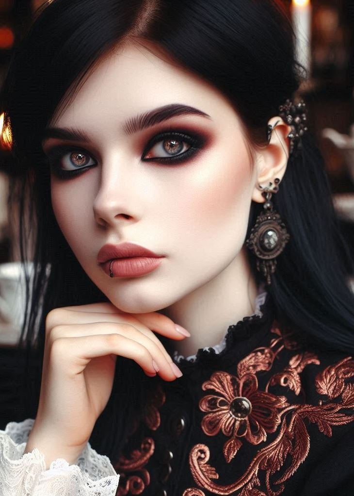 Beyond the Mask: Gothic Makeup with a Touch of Theatricality: Let your makeup be your mask! Explore theatrical gothic looks with dramatic false lashes, bold face paint designs, and unexpected textures like glitter or feathers to create a truly captivating and unforgettable statement.