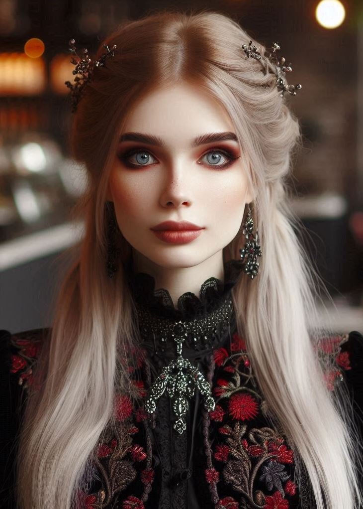 Theatrical Tears: Gothic with a Touch of Drama: Create a captivating and dramatic look with "gothic tears." Apply black or silver eyeshadow under the eye in a teardrop shape, blending it outwards for a touch of ethereal mystery.