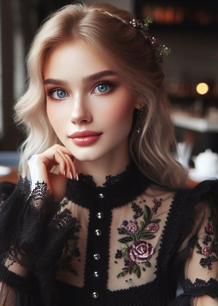 Gothic Makeup with Unexpected Accents: Don't be afraid to add a touch of unexpected glamour! Use a hint of emerald green or a touch of silver shimmer on your eyes alongside your gothic makeup for a unique and captivating look.