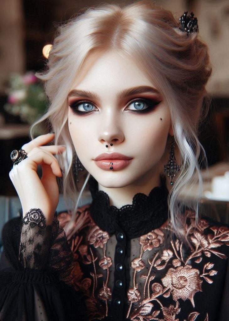 The Power of Highlighting: Gothic Makeup with a Skeletal Touch: Experiment with highlighting techniques for a unique gothic look. Use white or light grey highlighter to accentuate your cheekbones, brow bone, and the bridge of your nose, creating a skeletal-inspired effect.