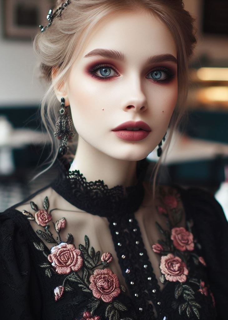 Dark Romanticism: Gothic Makeup Inspired by Edgar Allan Poe: Embrace the gothic themes of love, loss, and the supernatural. Use deep reds and purples for your eyes and lips, combined with pale foundation and dramatic lashes, for a hauntingly beautiful look reminiscent of Poe's tales.