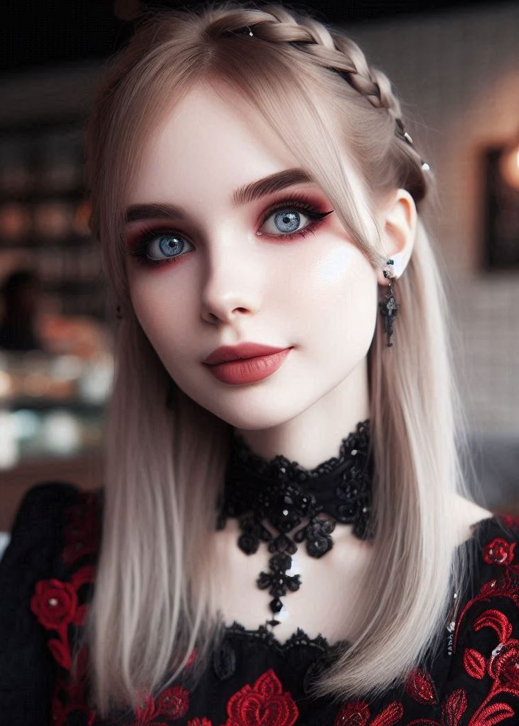 Beyond the Veil: Gothic Makeup with a Hint of Mystery: Create a gothic look that leaves them wanting more. Emphasize the eyes with dark eyeshadow and dramatic lashes, keeping the lips a subtle nude or a touch of pale pink for an air of mystery.