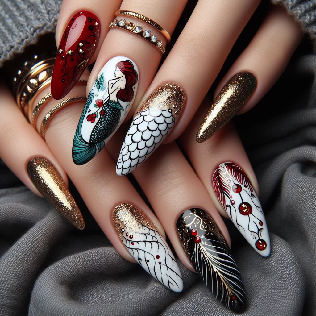 15+ Mesmerizing Mermaid Nail Art Ideas: Dive into Ocean Vibes | Pocoko Mermaid Nail Art Cover