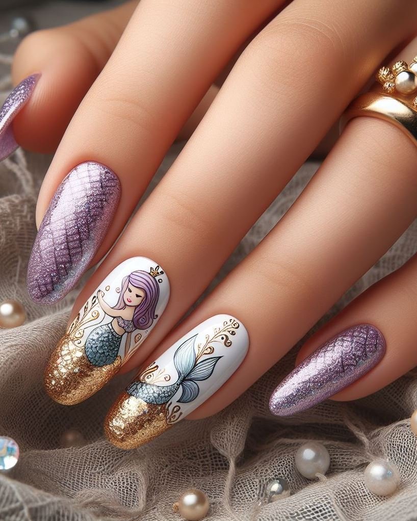 15+ Mesmerizing Mermaid Nail Art Ideas: Dive into Ocean Vibes | Pocoko Purple and magenta mermaid nails: the perfect way to celebrate your individuality. Be bold, be beautiful, be you!