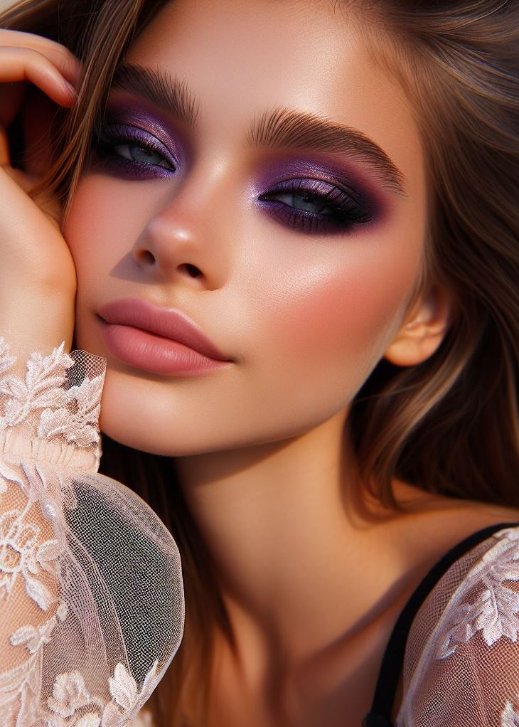 Monochrome Magic: Explore the world of purples by blending different shades of brown and purple eyeshadows together. This monochromatic look creates a cohesive and sophisticated statement.