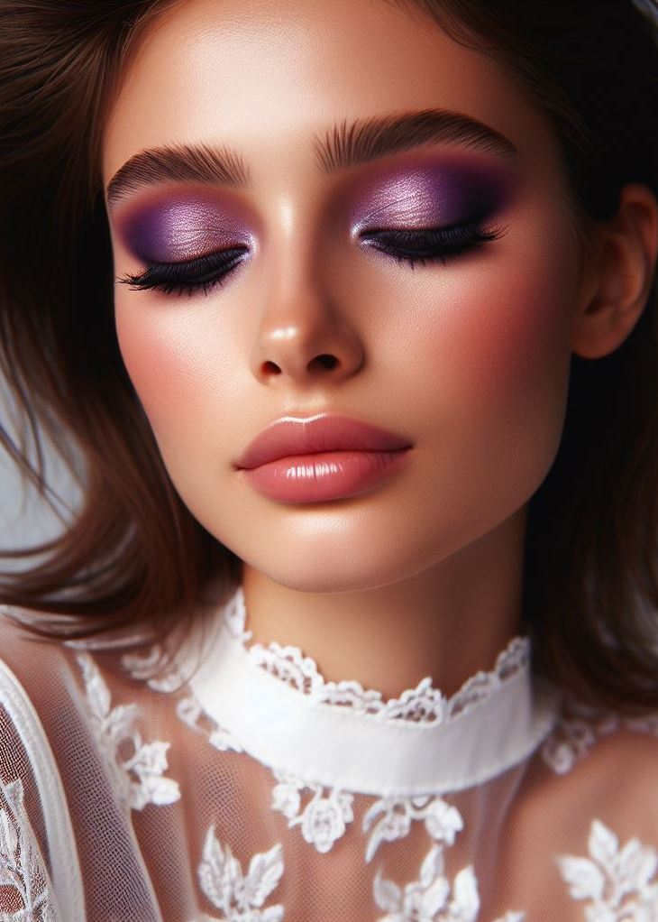 Double Wing Drama: Take your cat-eye to the next level with a double wing liner in brown and a contrasting purple eyeshadow. This dramatic look is perfect for those who want to make a statement.