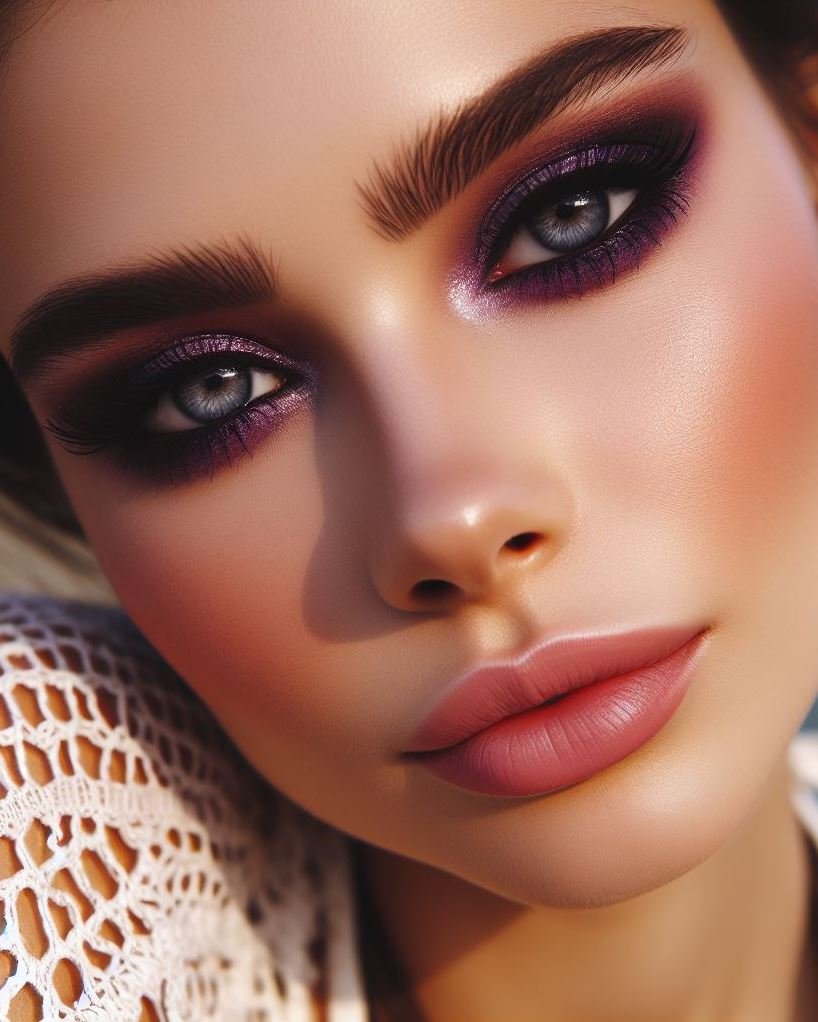 Golden Glamour: Elevate your purple and brown look with a touch of gold! Apply a shimmery gold eyeshadow to your inner corner and brow bone for a touch of luxury and brightness.