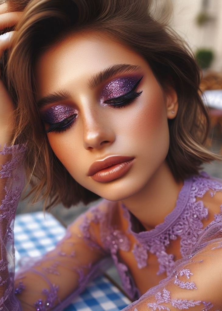 Double Winged Wonder: Create a unique and dramatic effect with a double winged eyeliner. Use a brown shade for your lower wing and a bold purple for the upper wing, creating a mesmerizing and eye-catching look