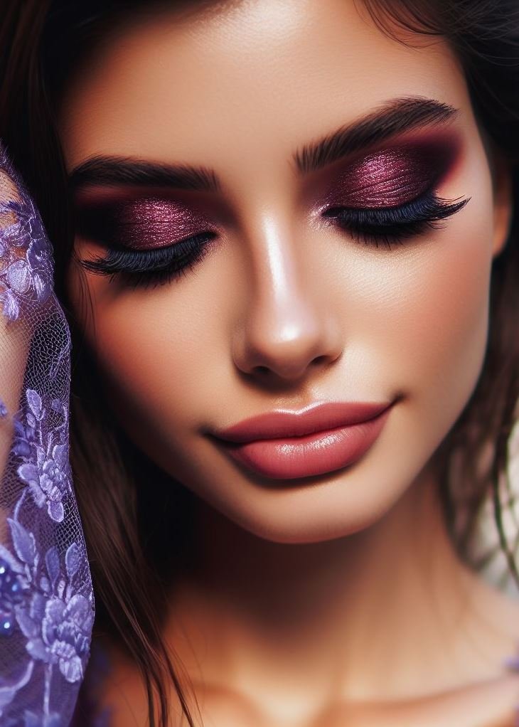 Sunset Hues: Create a mesmerizing blend of warm brown and sunset purple eyeshadow shades for a captivating and romantic look. Ideal for date nights or adding a touch of warmth.