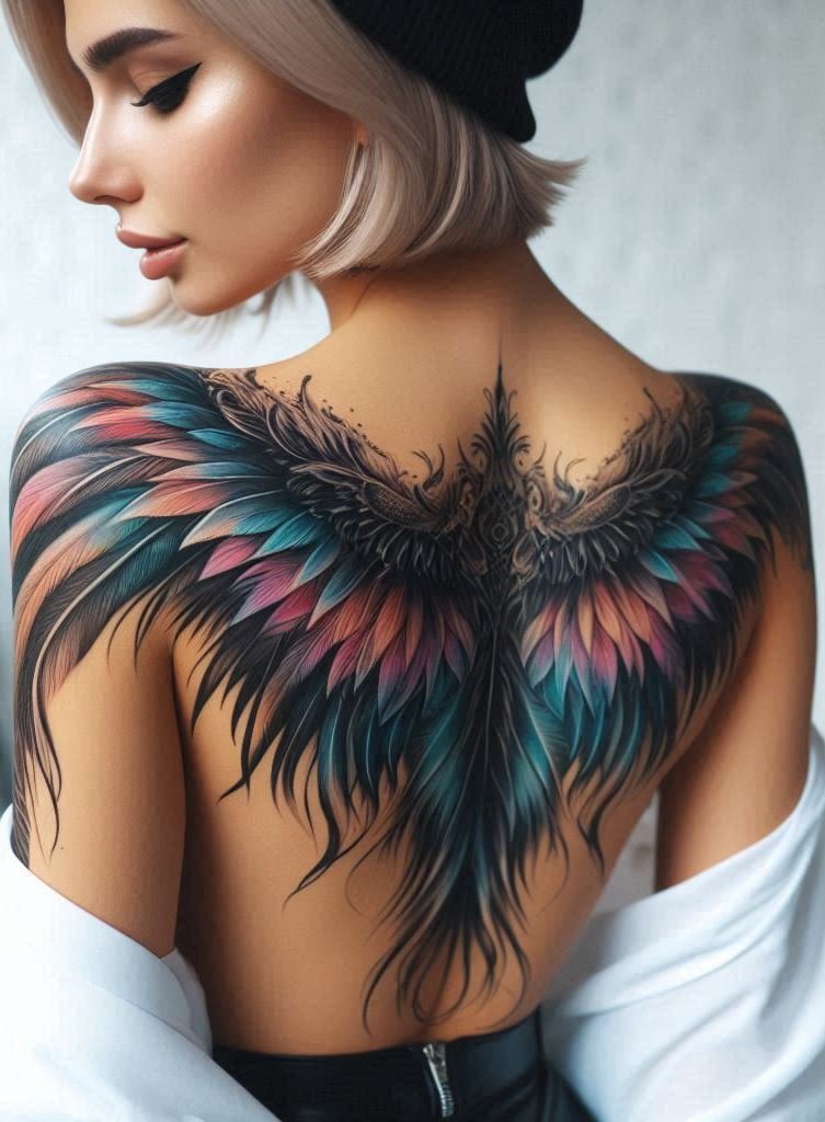 Add a touch of heavenly beauty to your ink with angel wings tattoos. Perfect for women who love ethereal designs!