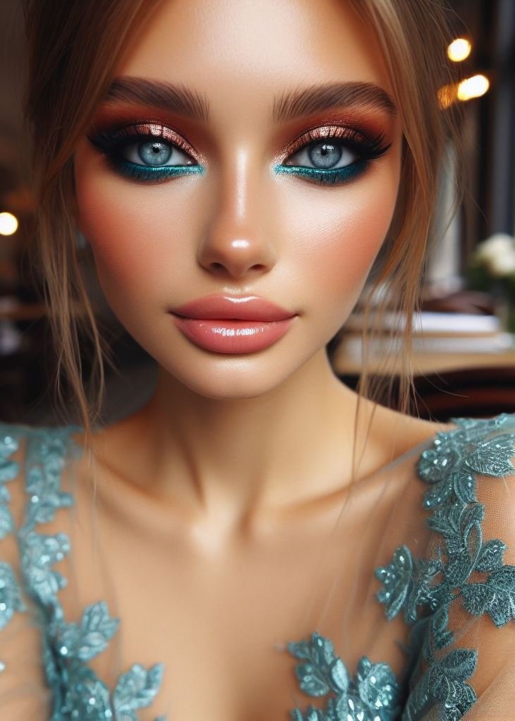 Aquamarine shimmer on the lid, cocoa matte in the crease – a recipe for eye-catching beauty! 🌟🍫