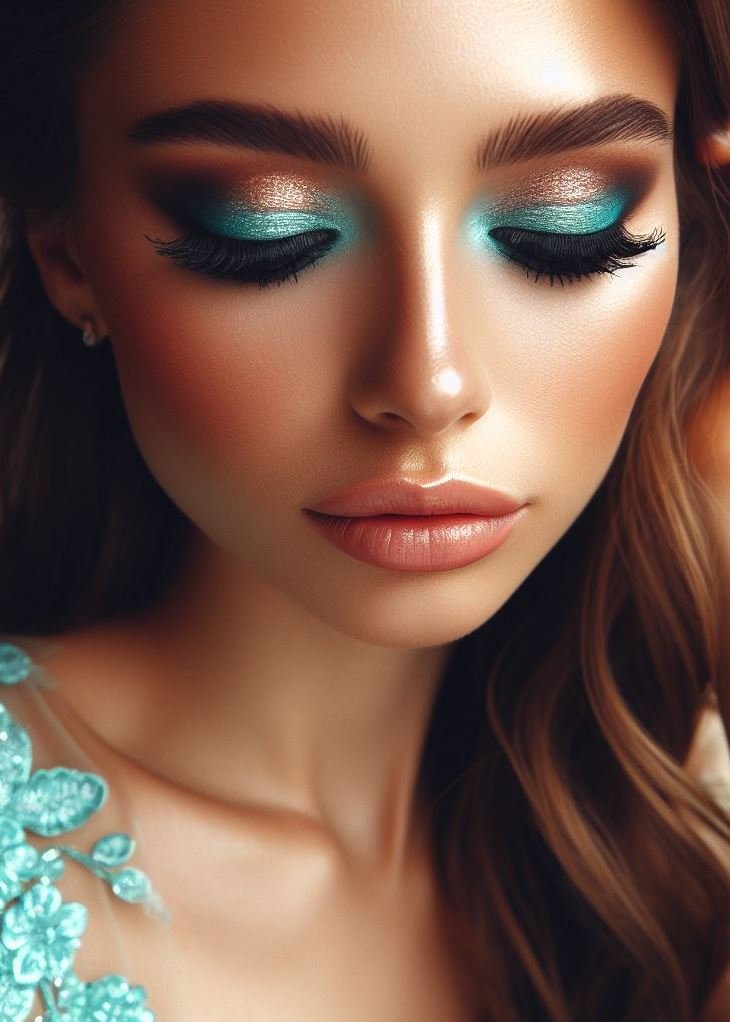 Aquamarine waterline paired with a rich espresso smoky eye. It’s like coffee by the sea! ☕🌊