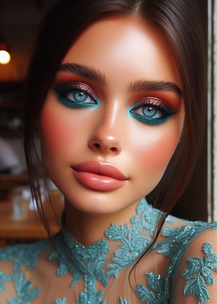 Make your eyes sparkle like aquamarine gemstones with a dash of golden brown. Shine bright, my friend! 💎✨