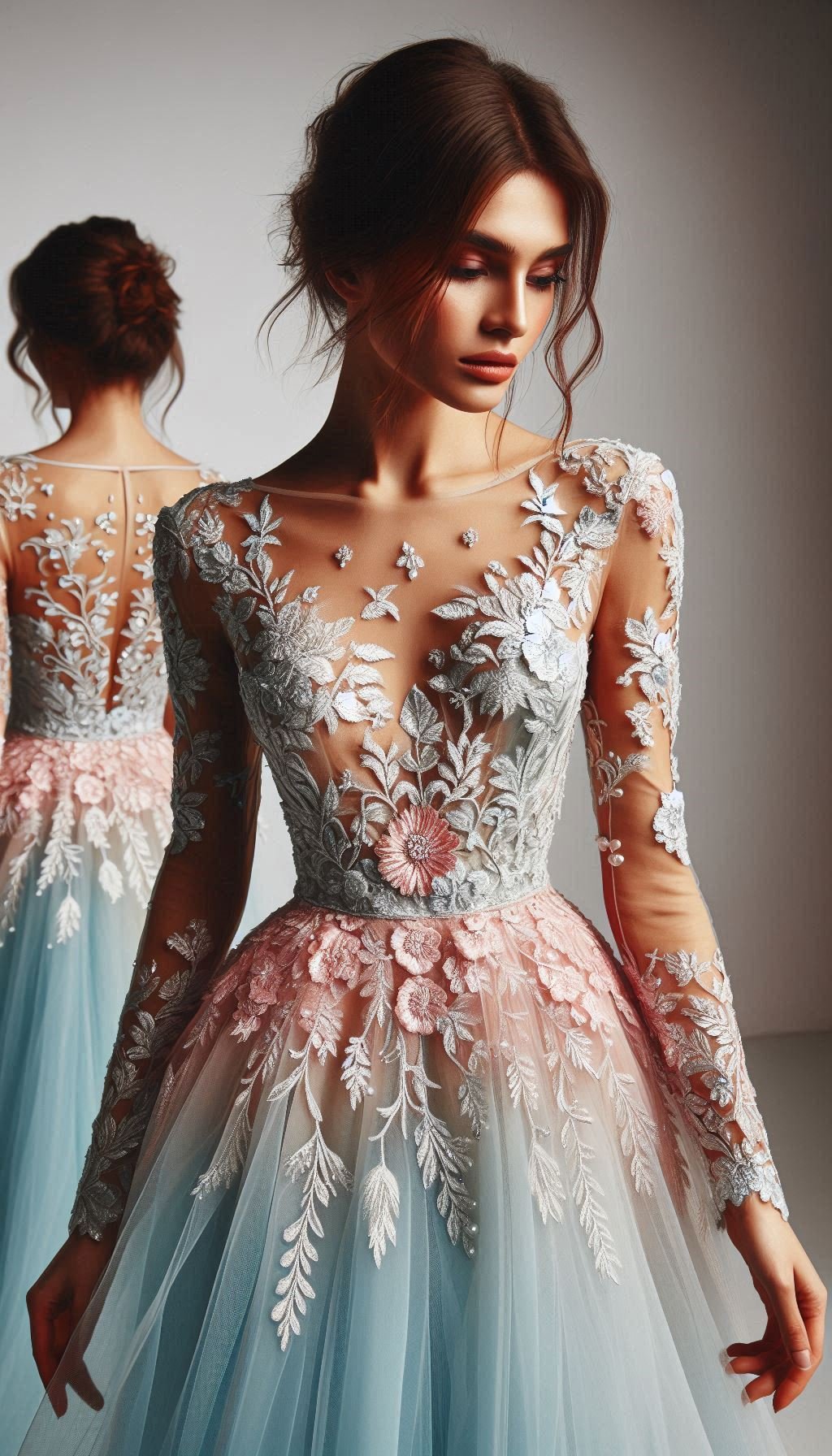 Floral Embroidery Dresses: Blooming Beautiful for Every Occasion | Pocoko Embrace the magic of floral fashion with this baby blue dress. Pastel embroidery adds a touch of romantic charm!