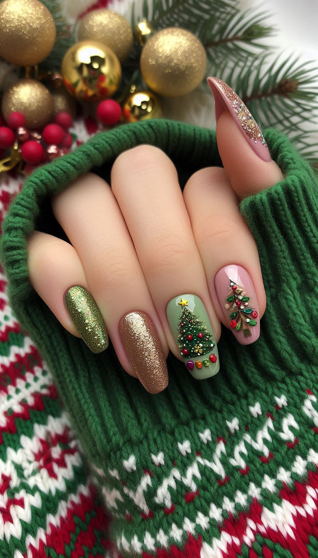 Celebrate the holidays in style with Christmas tree nail art. These designs are festive, fun, and fabulously festive for the season!