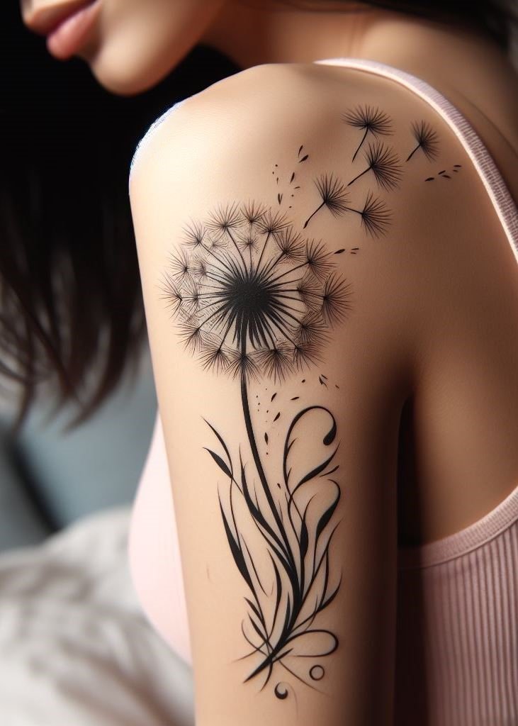 Discover the beauty of simplicity with dandelion tattoos. Elegant and whimsical ideas for women who love nature!