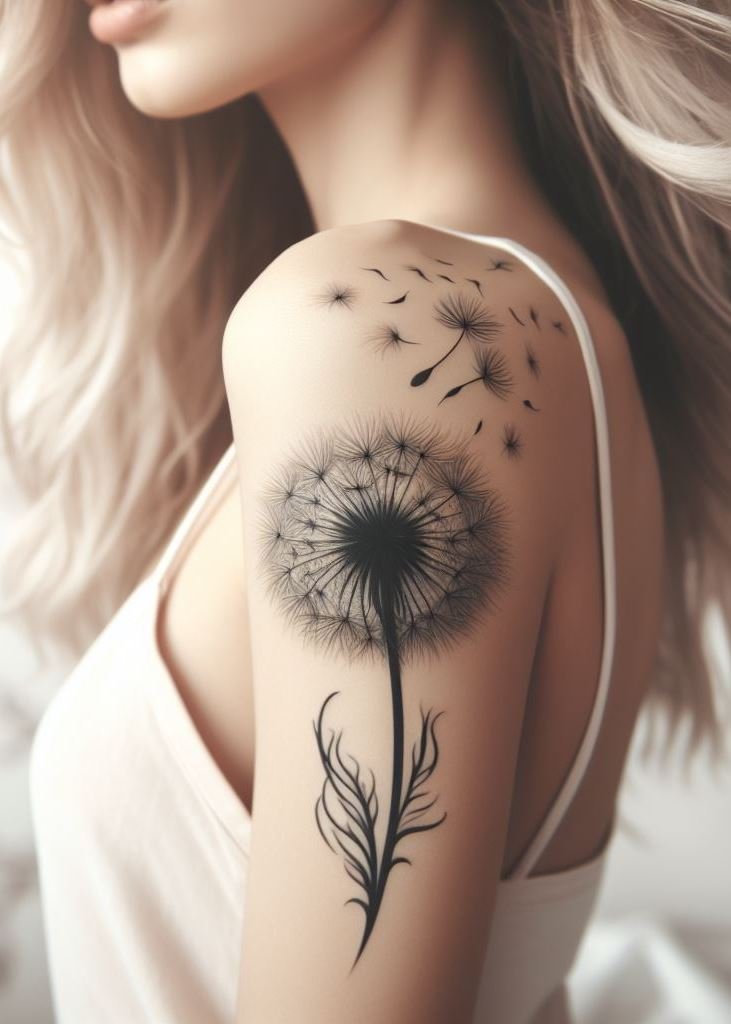 Add a touch of magic to your ink with dandelion tattoos. Perfect for women who love delicate and symbolic designs!