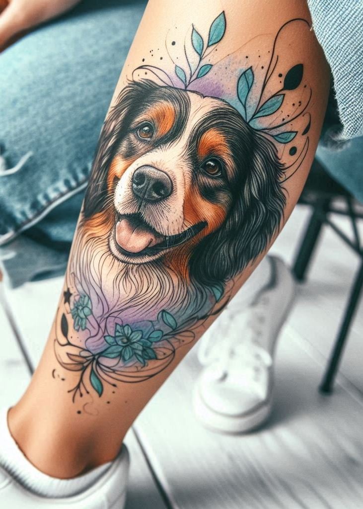 Celebrate your love for dogs with these beautiful tattoos! Hand and leg designs featuring popular dog breeds.