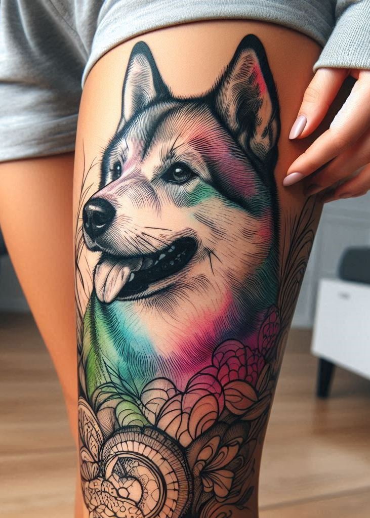 Celebrate your love for Huskies with a striking hand tattoo. Wild, free, and full of spirit!
