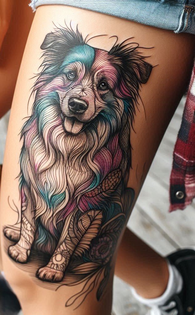 Explore a variety of dog tattoos for women! Hand and leg designs inspired by beloved dog breeds.