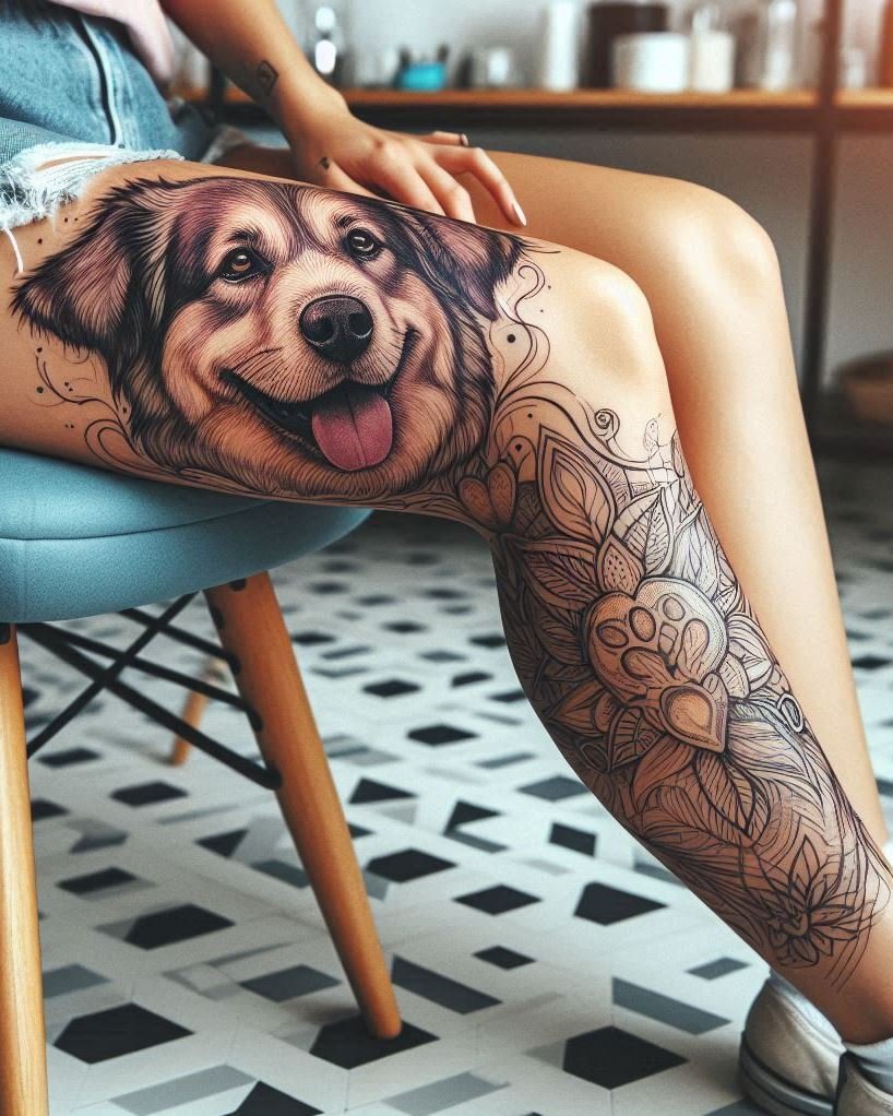 Discover amazing dog tattoos for women! Hand and leg designs that capture the charm of your favorite breeds.