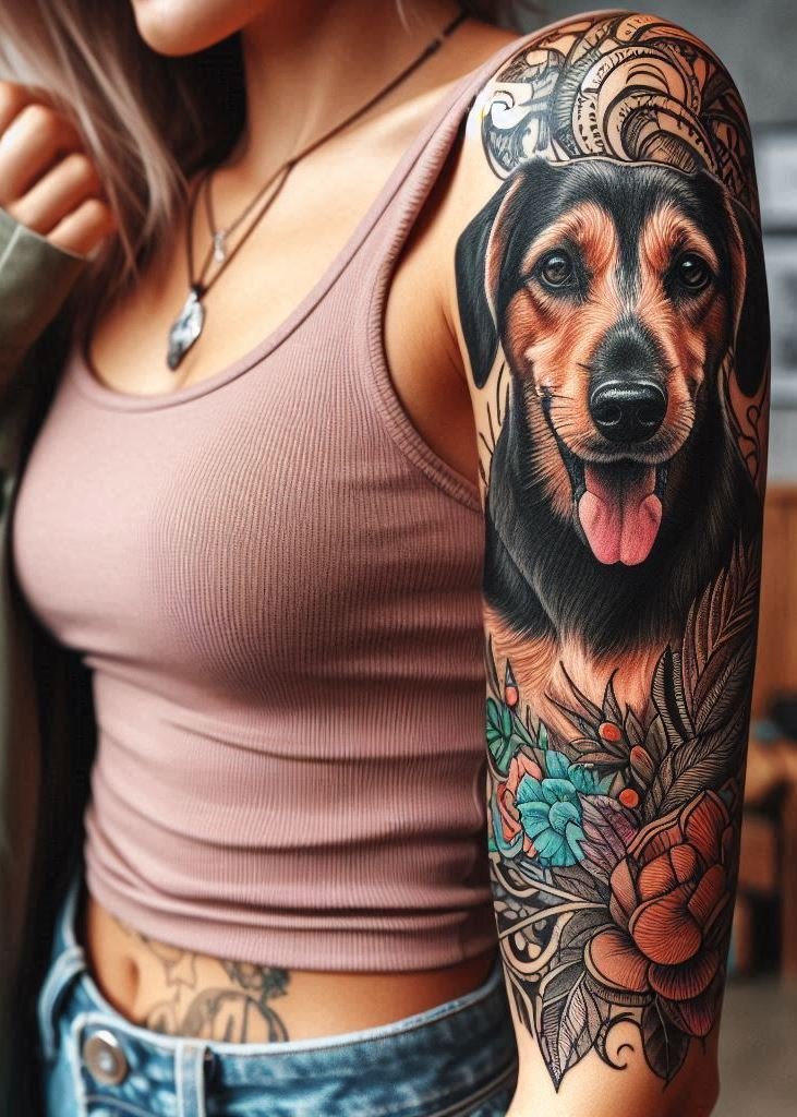 Discover stunning dog tattoos for women! From hand to leg tattoos, find your favorite breed’s perfect design.