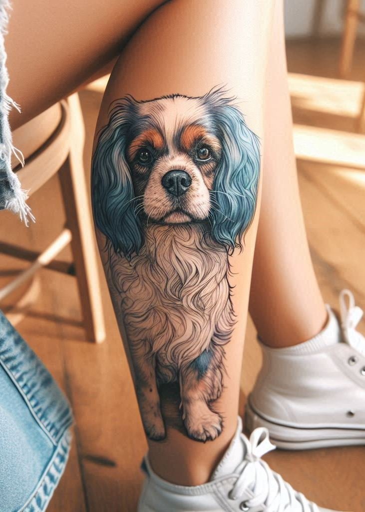 Find inspiration in these stunning dog tattoos for women! Beautiful hand and leg designs featuring popular breeds.