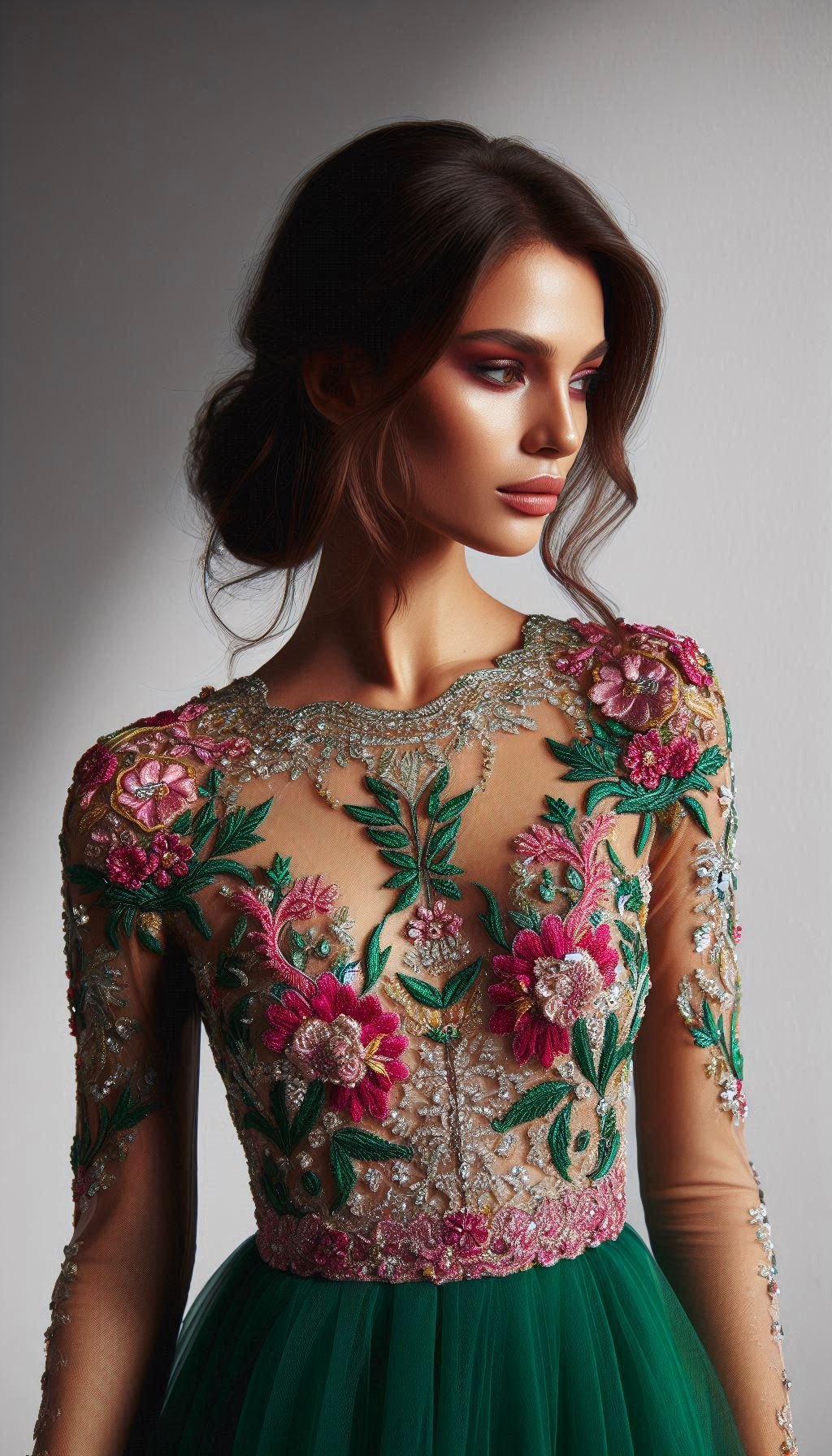 Floral Embroidery Dresses: Blooming Beautiful for Every Occasion | Pocoko Turn heads in a stunning fuchsia dress adorned with green floral embroidery. Fresh, fashionable, and fabulously unique!