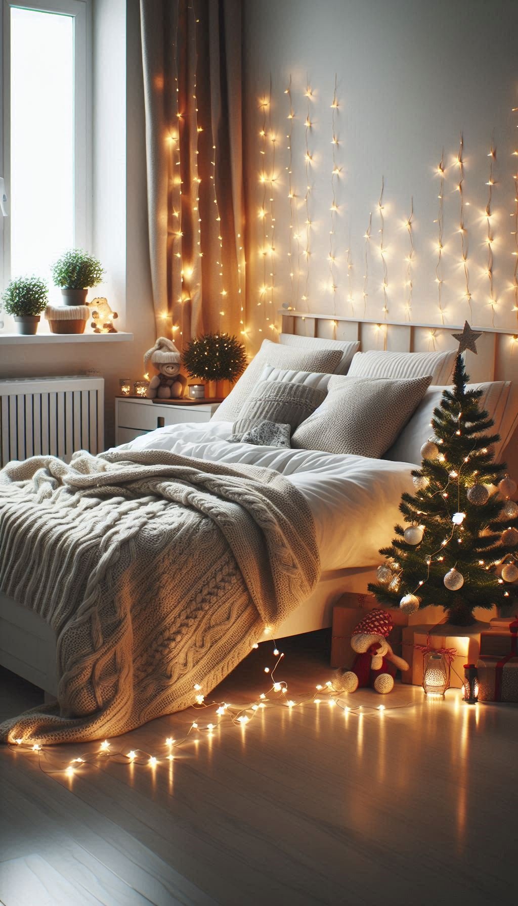 Christmas Bedroom Decorations: 95+ Absolutely Stunning Ideas | Pocoko Add a sophisticated touch to your holiday decor with grey and silver Christmas decorations. Chic, cozy, and beautifully festive!