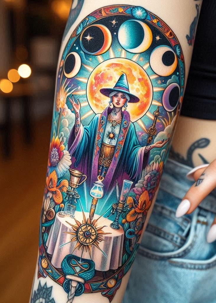 High Priestess tattoos: a perfect blend of mystical beauty and feminine power. Ready to enchant?