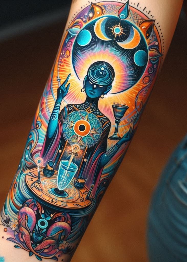 Dive into the mystic with tattoos inspired by the High Priestess. Perfect for a powerful and spiritual ink statement!