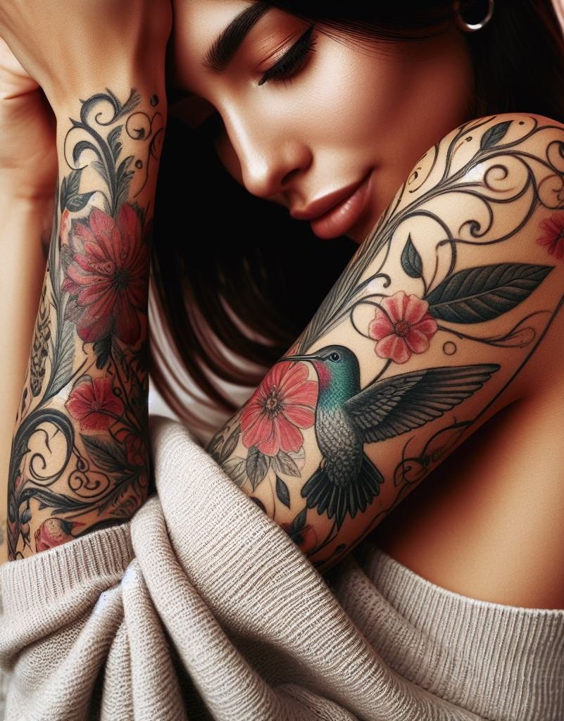 Fly high with beautiful hummingbird tattoos. Delicate, vibrant, and perfect for women who love unique designs!