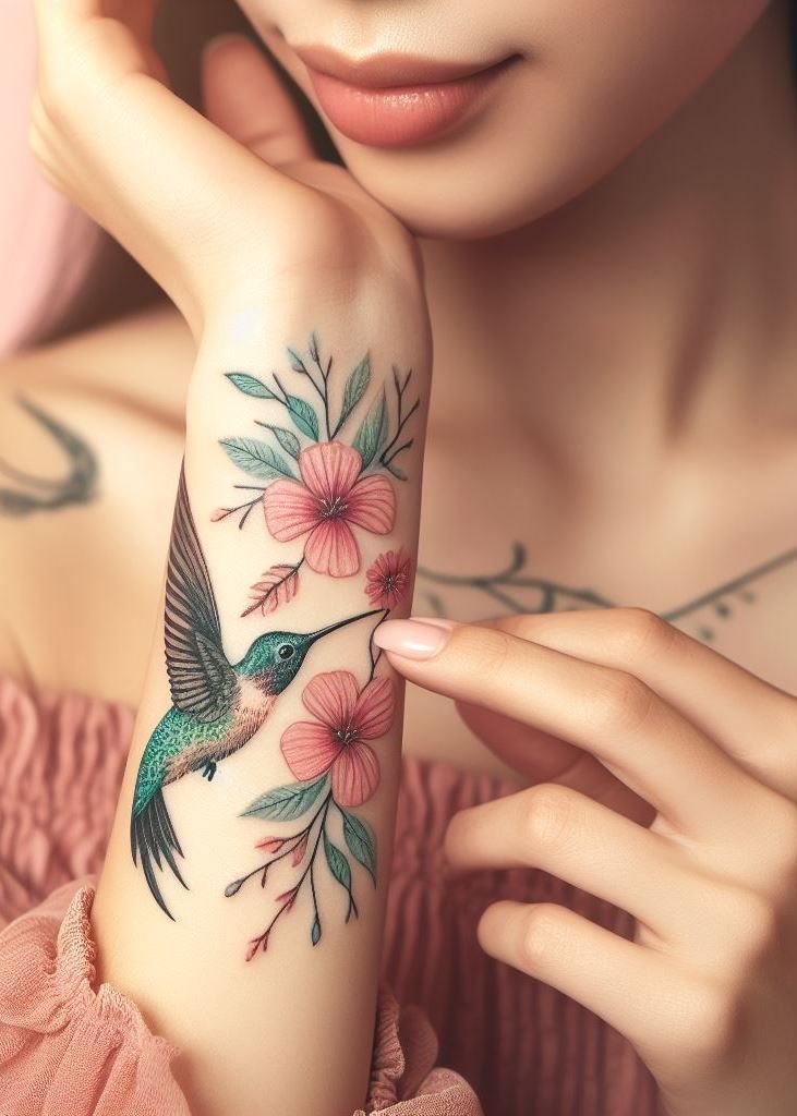 Embrace the beauty of nature with these stunning hummingbird tattoos. Perfect for women who love graceful and enchanting designs!