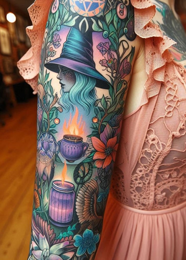Transform your ink with these stunning magic and witchcraft tattoo ideas. Perfect for a mystical and enchanting look!