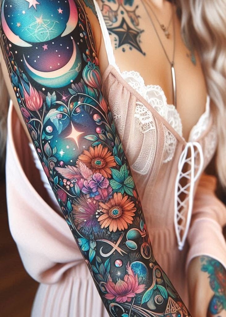 Let your ink tell a story with magical witchcraft tattoos. Perfect for women who love mysterious and powerful designs!