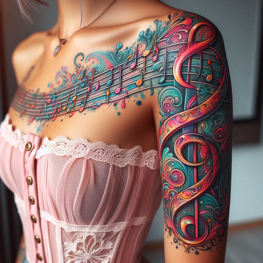 Add a melody to your ink with musical notes tattoos. Perfect for women who want to express their love for music!