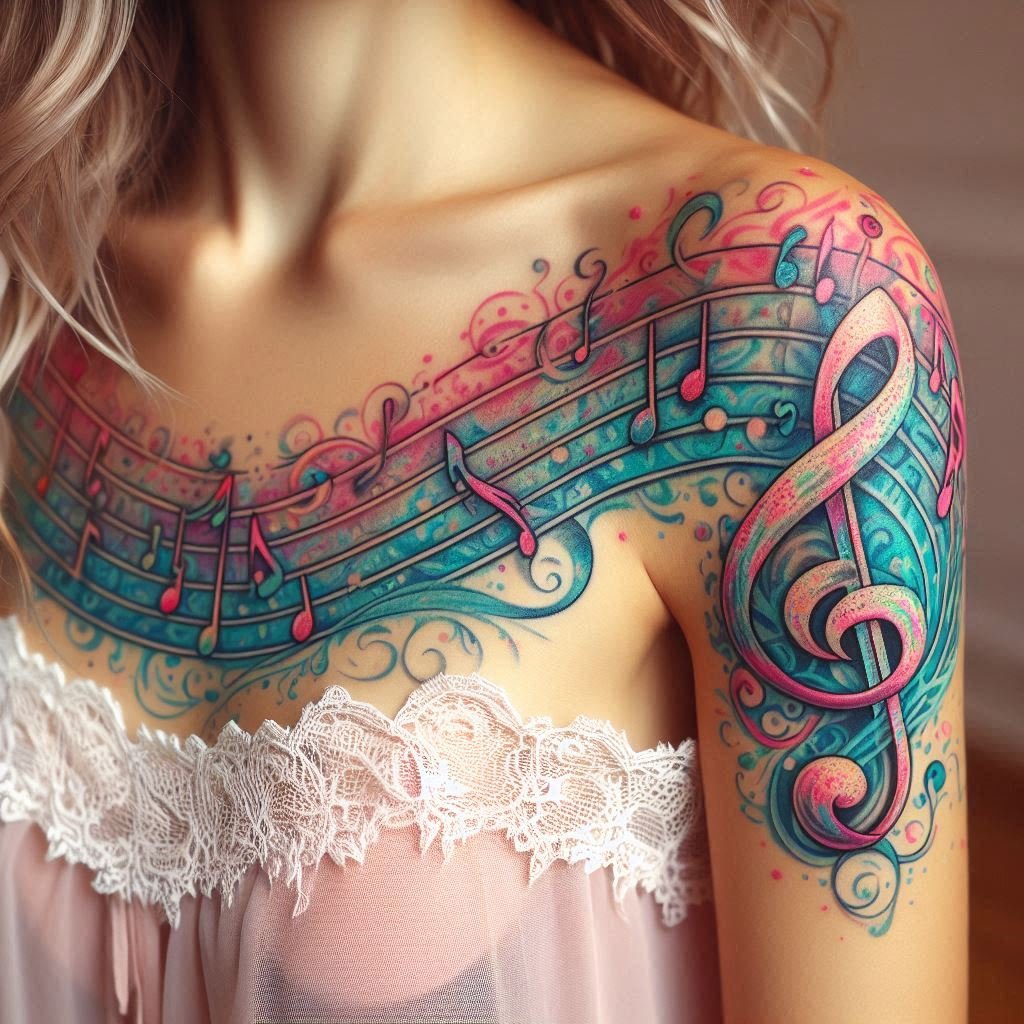 Sing your heart out with these stunning musical notes tattoos. Beautiful and symbolic designs for music-loving women!