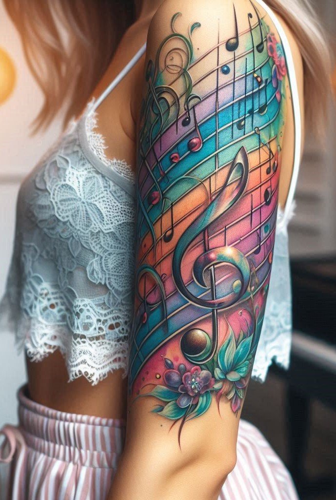 Transform your ink with musical notes tattoos. Perfect for women who want to carry a song in their hearts and on their skin!