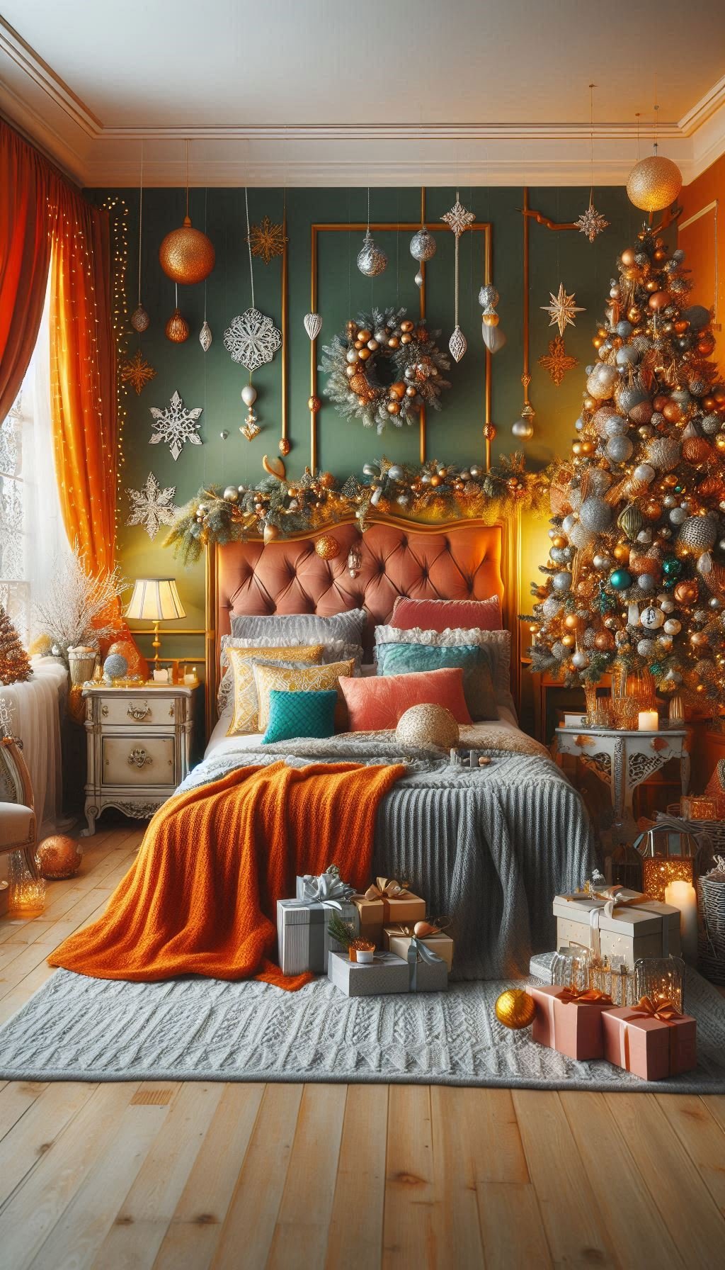 Christmas Bedroom Decorations: 95+ Absolutely Stunning Ideas | Pocoko Orange you glad it’s Christmas? Brighten your bedroom with cheerful orange decorations this holiday season!