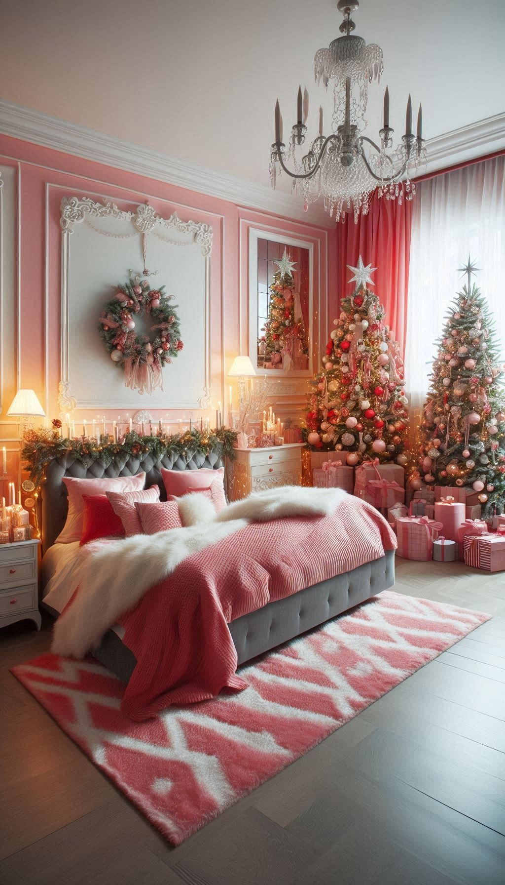 Christmas Bedroom Decorations: 95+ Absolutely Stunning Ideas | Pocoko Add a splash of pink to your Christmas decor. These decorations make your bedroom feel whimsical and cozy!