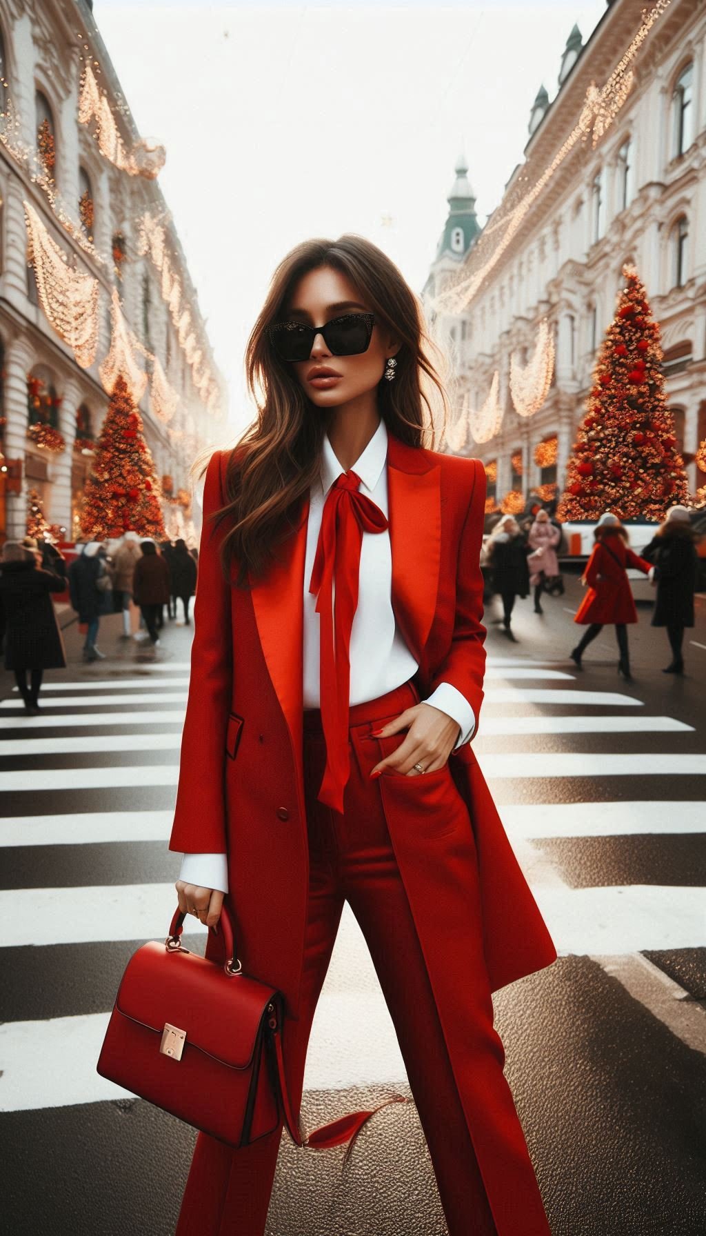 85 Effortlessly Chic Christmas Outfit Ideas That Slay | Pocoko Get ready to turn heads at your holiday party in a red tailored suit. Sleek, stylish, and full of festive flair!