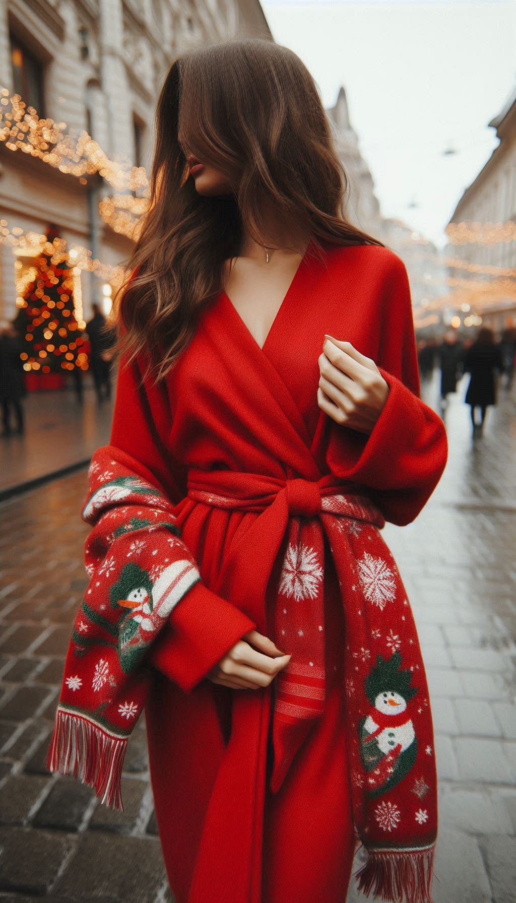Cozy Christmas Outfit Ideas For You To Sparkle And Shine | Pocoko Channel your inner holiday goddess with a red wrap dress. This flattering and festive piece will have you sparkling at every Christmas event!