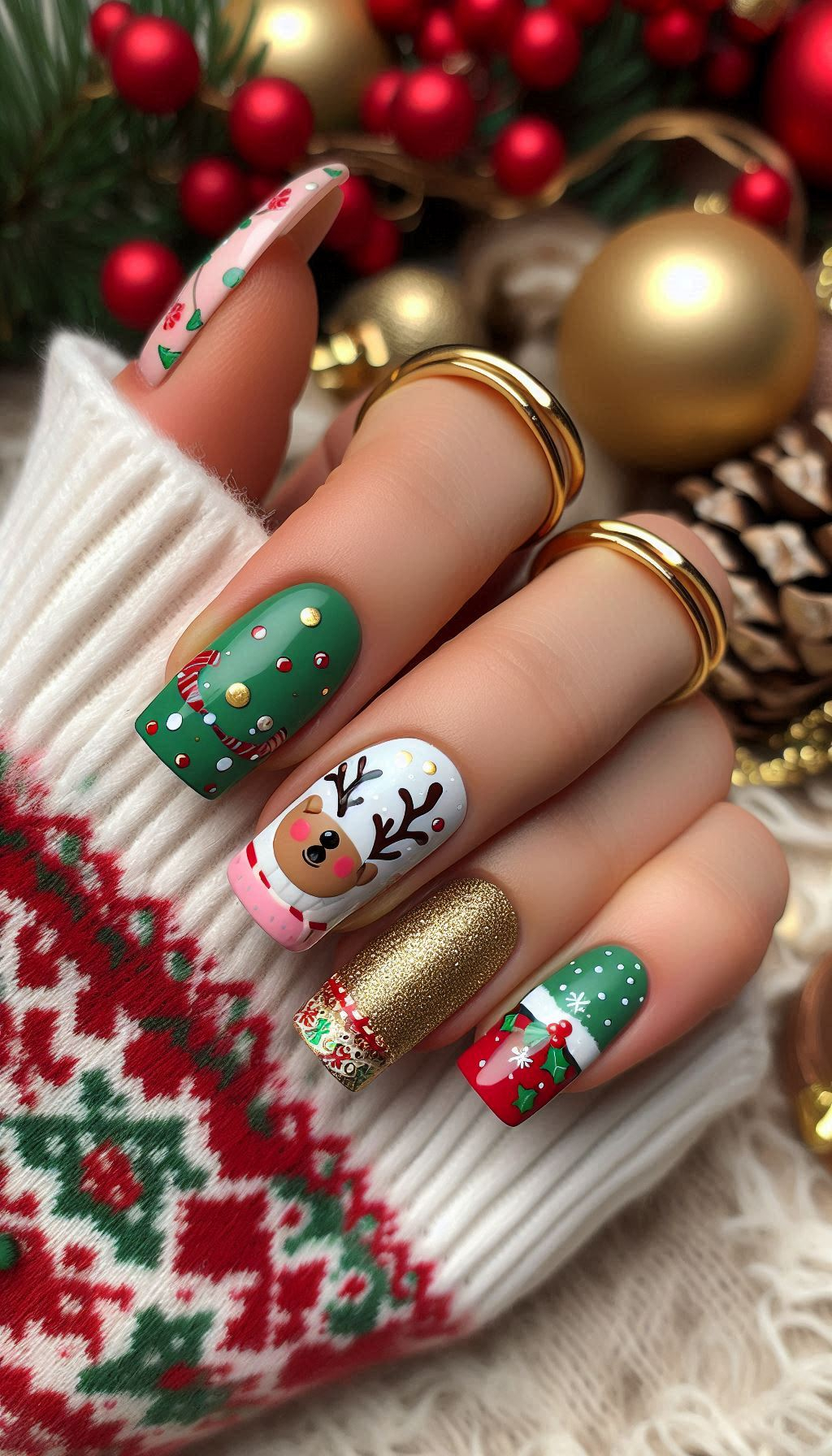 Celebrate the season with reindeer nails that capture the magic of Christmas. These designs are sure to make your nails stand out!