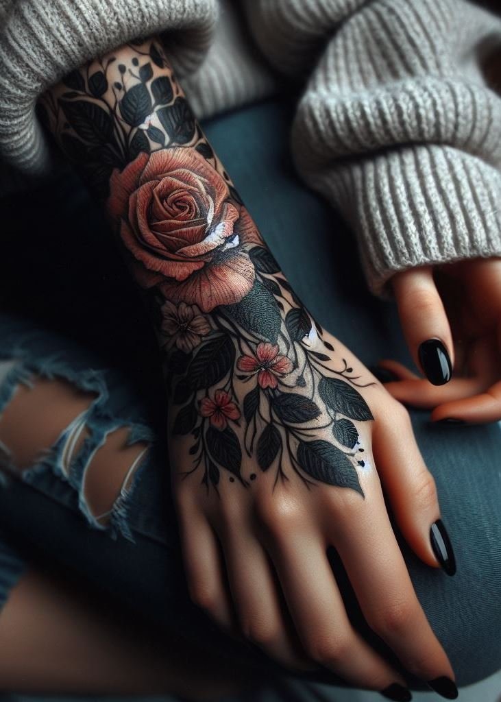 Bloom with elegance with rose tattoos. Perfect for women who appreciate the classic charm and deep symbolism of roses!