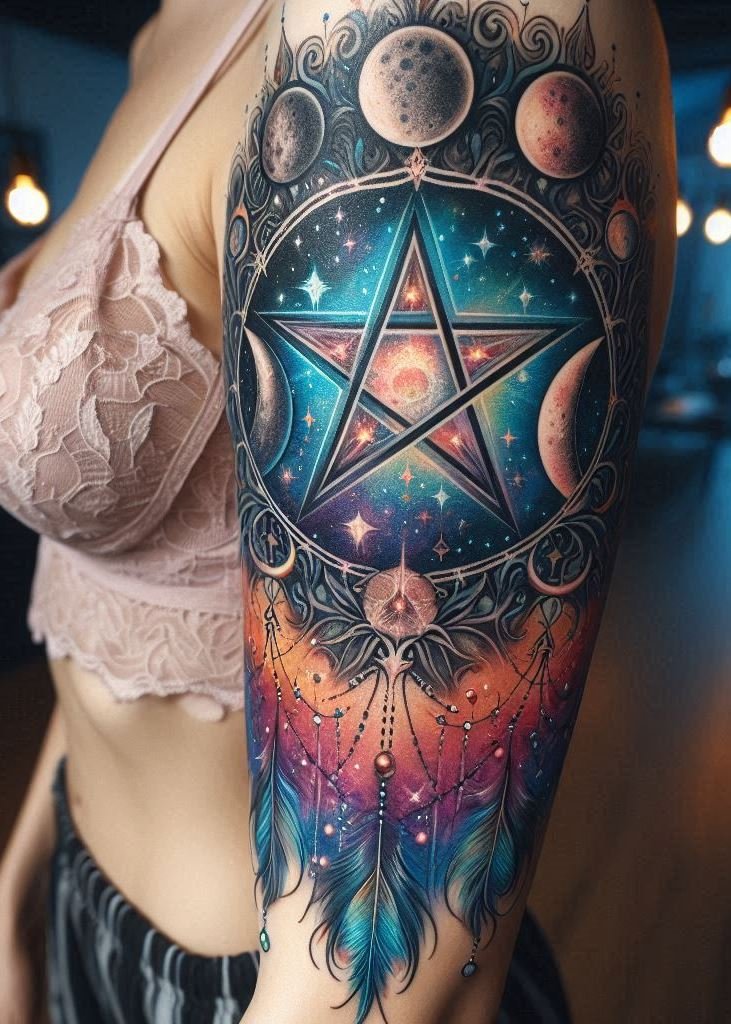 Embrace the power of the elements with pentagram witchcraft tattoos. These designs are as mystical as they are meaningful!