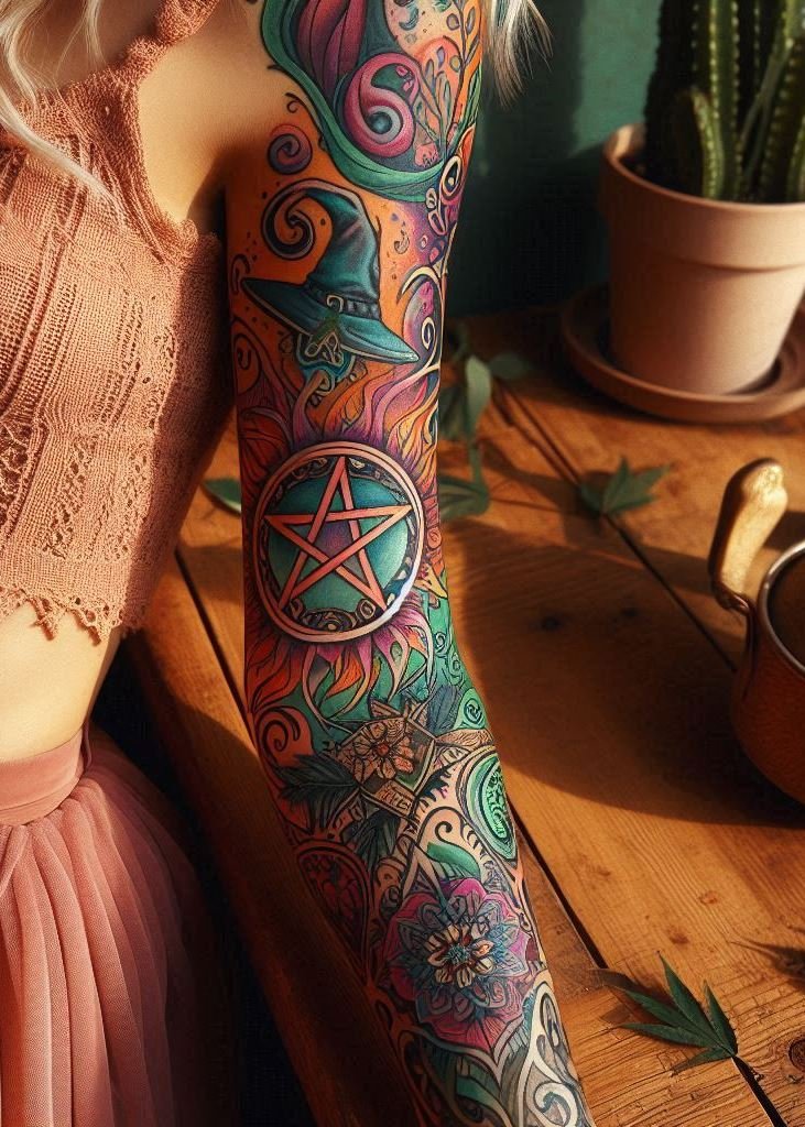 Celebrate the elements with these stunning pentagram tattoos. A perfect blend of protection and spiritual connection!