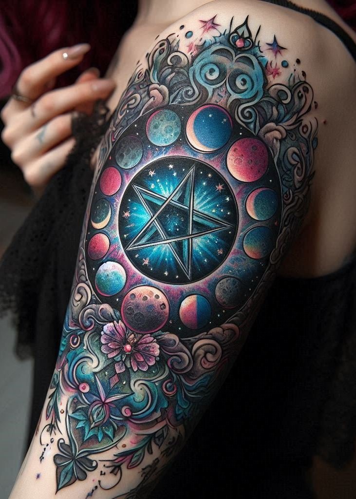 Embrace the power of the elements with pentagram witchcraft tattoos. These designs are as mystical as they are meaningful!