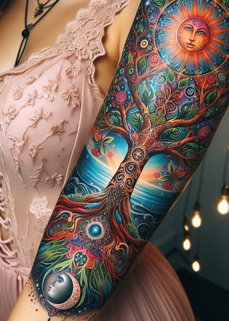 Root yourself in mystical power with Tree of Life tattoos. Perfect for those seeking growth and spiritual connection!