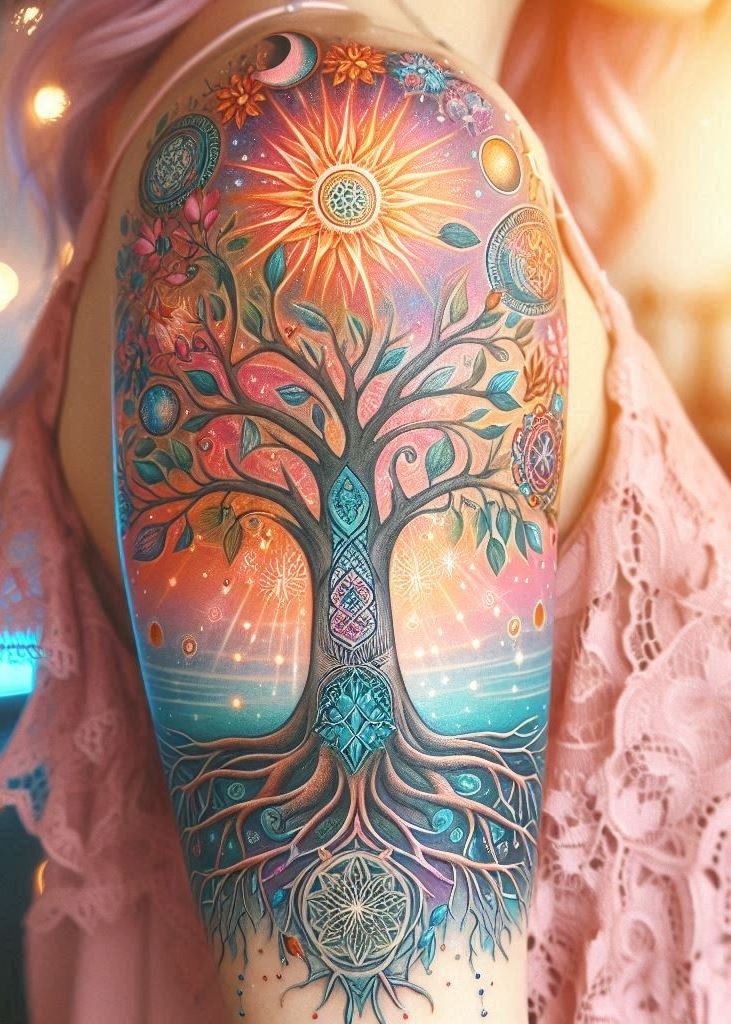 Capture the beauty of the natural world with Tree of Life witchcraft tattoos. A perfect emblem of life and spiritual harmony!